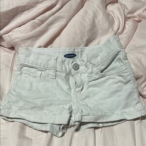 Old Navy 6  White Shorts adjustable waist line cuffs cotton